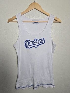 Los Angeles Dodgers White Tank Top with Blue Logo